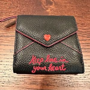 Brighton Black Leather Small Bifold Wallet - Keep Love in Your Heart. ❤️